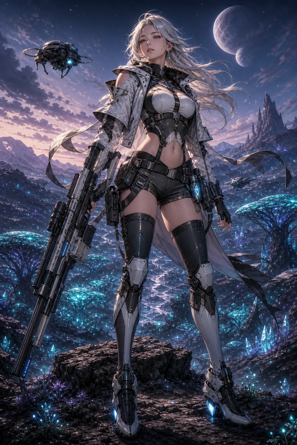 Police · Ice-sniper detective on a neon rooftop