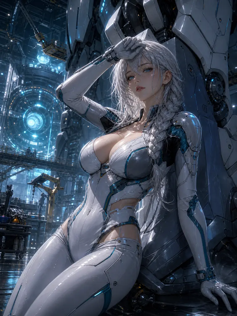 Industries · Ice specialist in plug suit · pre-mission checks