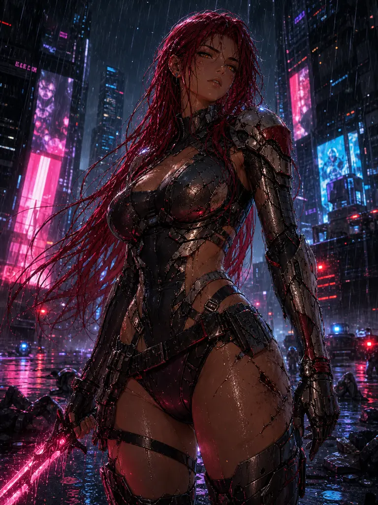 Reclaimers · Fire guard in rain on neon-soaked streets after a fight