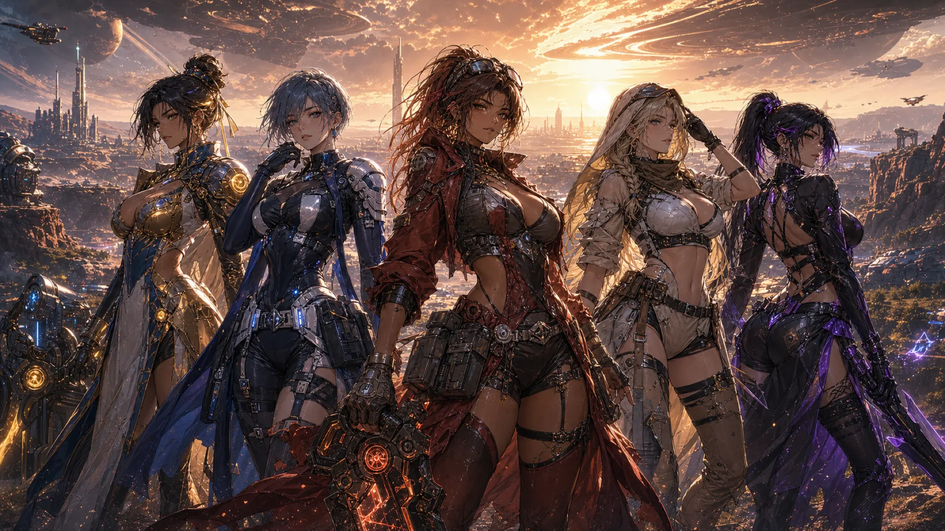 Industries · Five-faction roster key visual — wallpaper edition