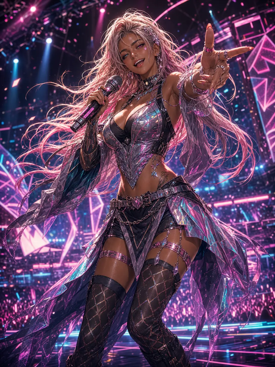 Independent · Neon-pink idol on the main stage