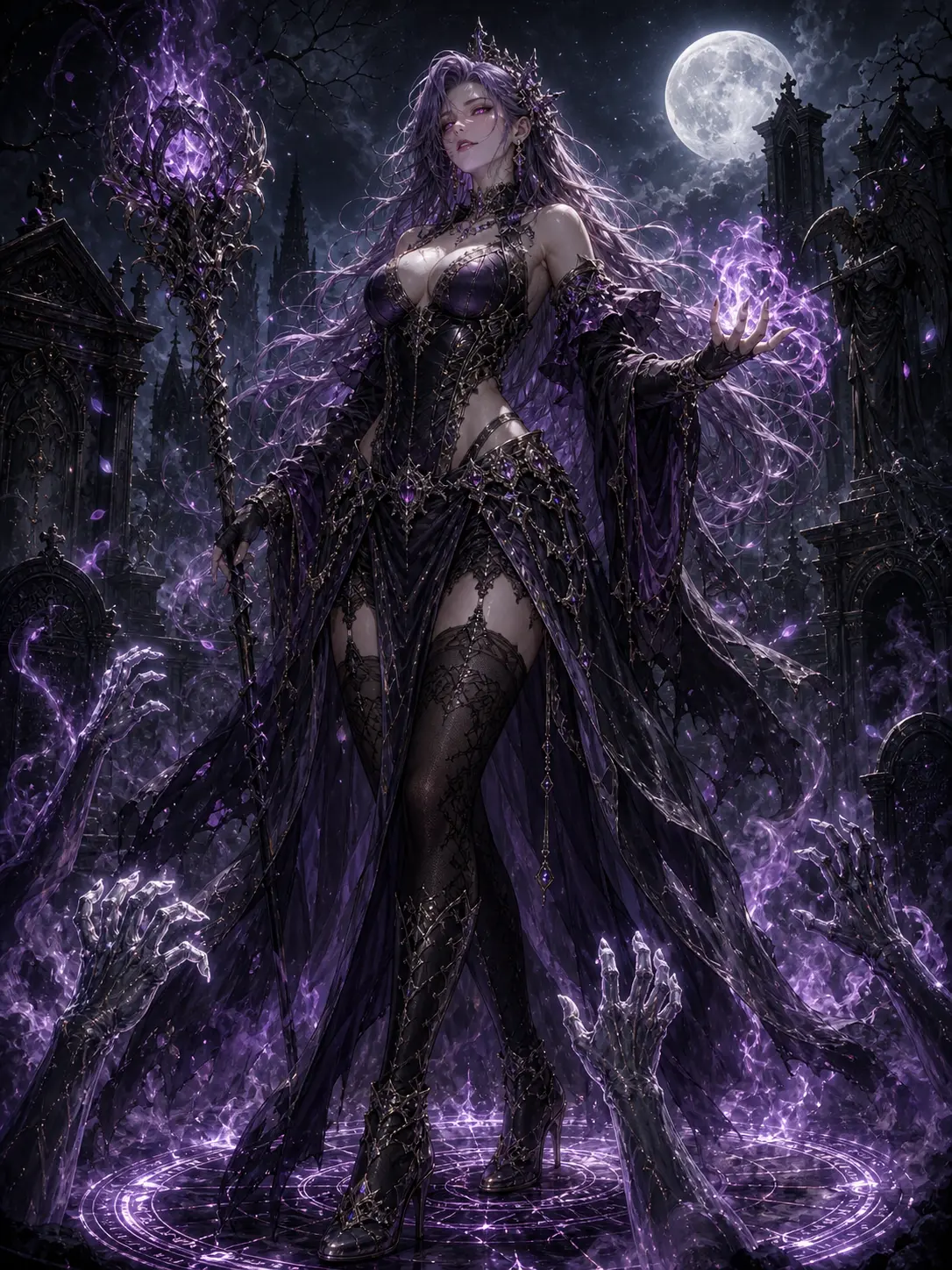 Independent · Violet necromancer in the haunted ruins