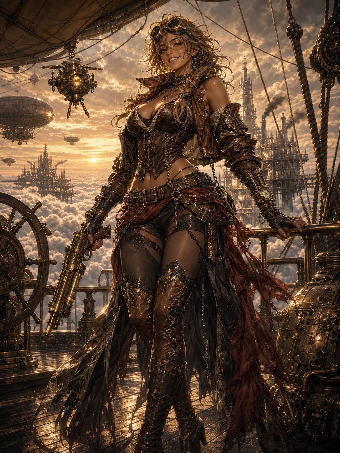 Reclaimers · Airship privateer above the brass-cloud fleet
