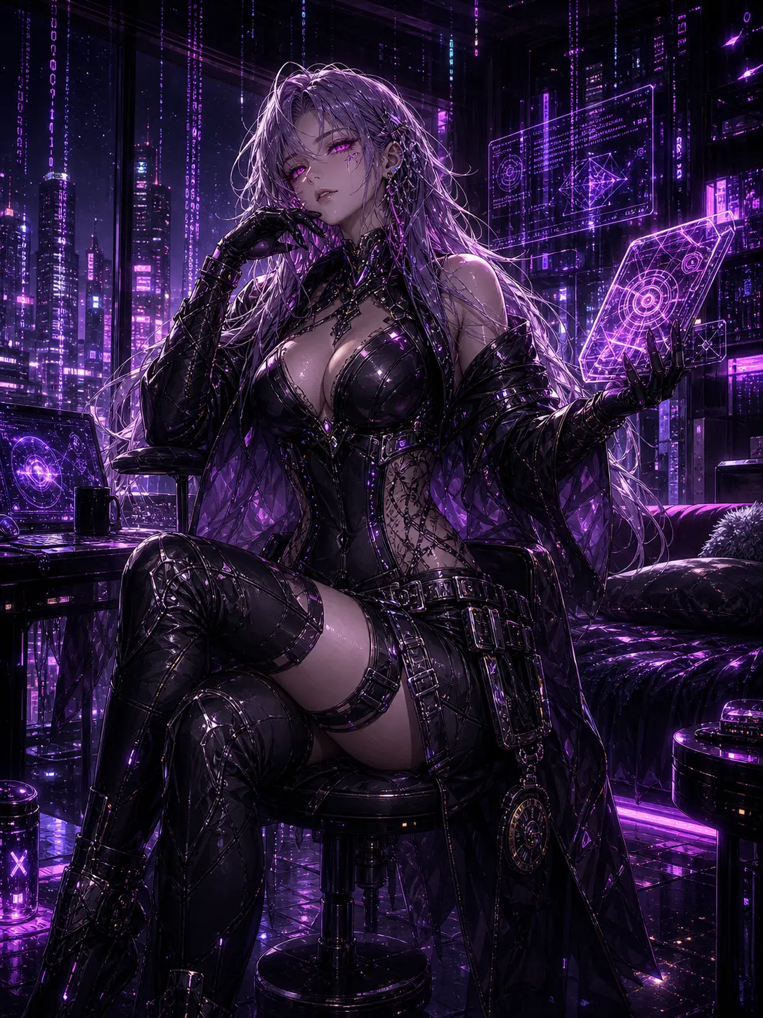 Police · Silver net-diver inside the violet matrix