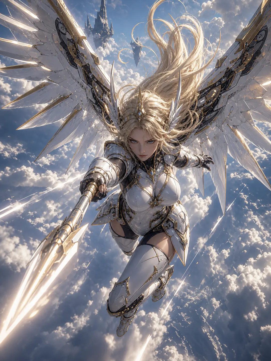 Independent · Golden sky valkyrie diving from the clouds